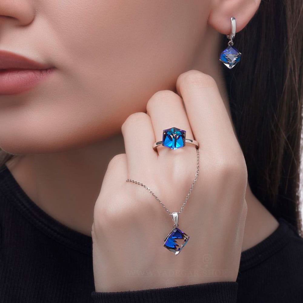 نیم ست نقره زنانه سوارسکی swarovski