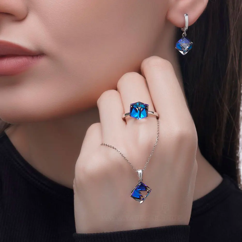 نیم ست نقره زنانه سوارسکی swarovski