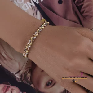 دستبند نقره زنانه طرح مارپیچ 3 رنگ