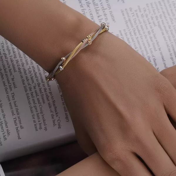 دستبند نقره زنانه طرح مارپیچ رزگلد