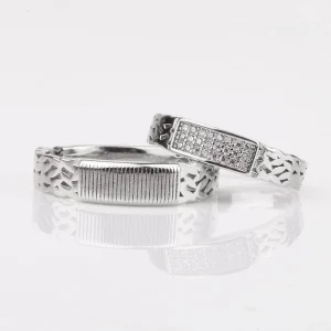 ست حلقه نقره 925 عیار اصل ساده و کلاسیک