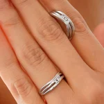 حلقه ست نقره طرح منحنی