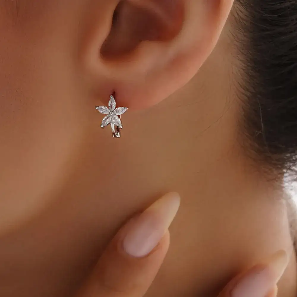 گوشواره نقره گل ساده