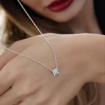 گردنبند نقره نگیندار طرح خورشید / هدیه یادگار