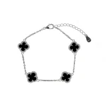 دستبند نقره زنانه طرح ونکلیف با نگین ریز / هدیه یادگار