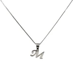 گردنبند نقره زنانه با پلاک حرف M / هدیه یادگار