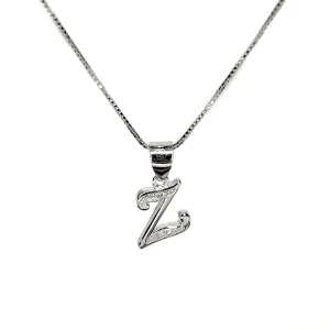 گردنبند نقره زنانه با پلاک حرف Z / هدیه یادگار