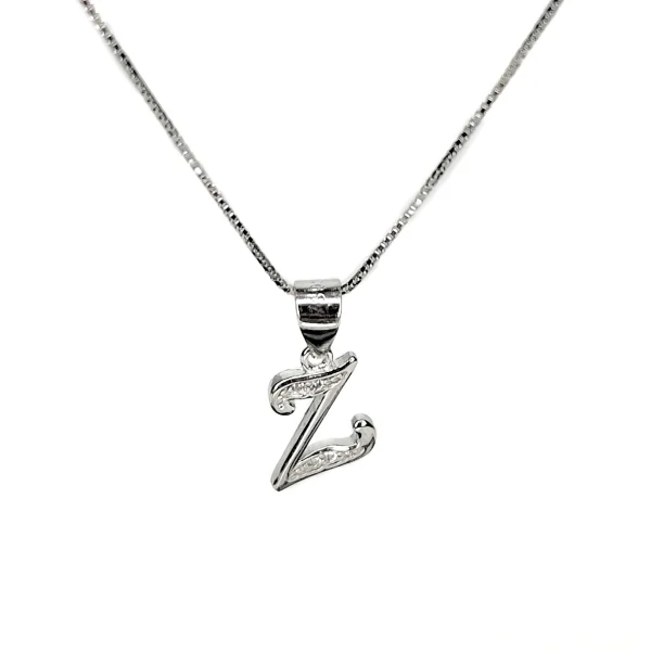 گردنبند نقره زنانه با پلاک حرف Z / هدیه یادگار