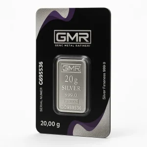 شمش نقره 20 گرمی 999 عیار برند GMR