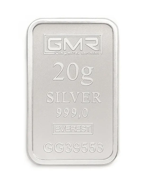 شمش نقره 20 گرمی 999 عیار برند GMR