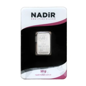 شمش نقره 50 گرمی 999 عیار برند ندیر/ NADIR