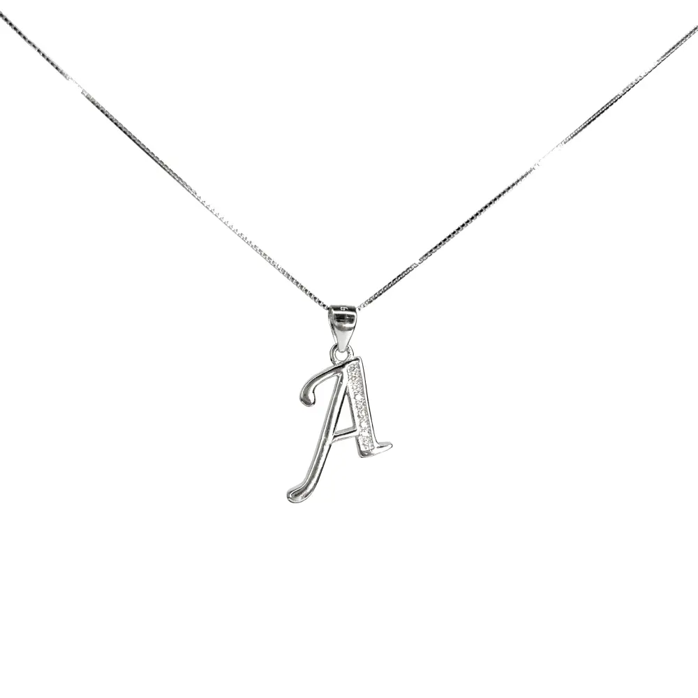 گردنبند نقره حرف A|فروشگاه یادگار گردنبند نقره حرف A|فروشگاه یادگار