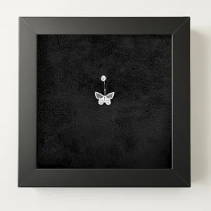 پیرسینگ نقره ناف مدل پروانه ساده و نگیندار | خرید قسطی اسنپ‌پی از فروشگاه یادگار