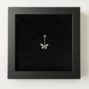 پیرسینگ نقره ناف مدل پروانه نگین_دار | خرید قسطی اسنپ‌پی از فروشگاه یادگار