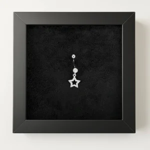 پیرسینگ نقره ناف نگیندار با آویز ستاره| خرید قسطی اسنپ‌پی از فروشگاه یادگار