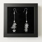 گوشواره نقره آویز ستاره‌ای نگین‌دار