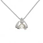 گردنبند نقره 925 اصل سه بعدی مدل مرواریدی و نگیندار