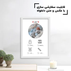 تابلو سفارشی نوزاد با طرح دایره سفید