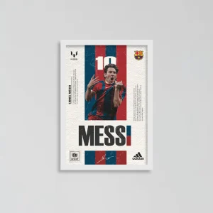 تابلو مسی Lionel Messi سفید - بارسلونا