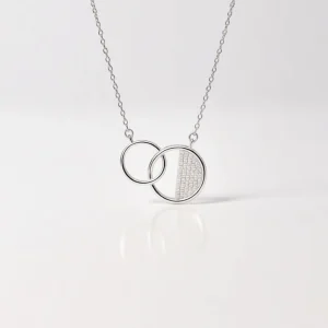 گردنبند نقره 925 اصل زنانه مدل حلقه مینیمال نگیندار