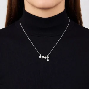 گردنبند نقره 925 اصل طرح نگین و لاو با آویز قلبی