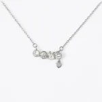 گردنبند نقره 925 اصل طرح نگین و لاو با آویز قلبی