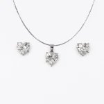 نیم ست نقره 925 اصل مدل قلبی و نگین‌دار