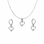 نیم ست نقره اصل 925 مدل قلب نگیندار و ستاره