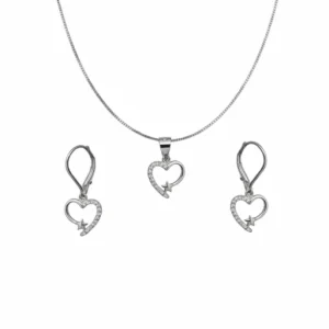 نیم ست نقره اصل 925 مدل قلب نگیندار و ستاره