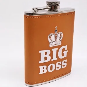 قمقمه جیبی یا هیپ فلاسک چرمی مدل Big boss