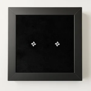 پیرسینگ نقره گوش مدل چهاربرگ نگین دار