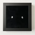 پیرسینگ گوش نقره گلبرگ و نگین با روکش طلاسفید (جفت | دوتایی)