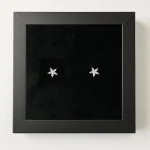 پیرسینگ نقره گوش 925 اصل طرح گلبرگ نگین دار دوتایی