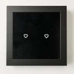 پیرسینگ نقره گوش طرح قلب نگین دار (جفت)