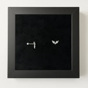 پیرسینگ نقره گوش طرح بال فرشته (جفت)