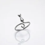 انگشتر فری سایز نقره 925 اصل مدل گربه مینیمال