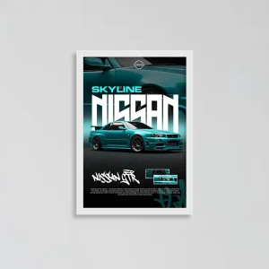 تابلو ماشین نیسان اسکایلاین GTR قاب سفید