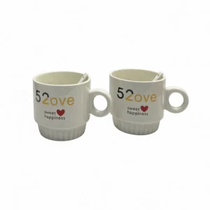 ست ماگ جفتی با جعبه کادویی طرح لاو قاشق‌دار