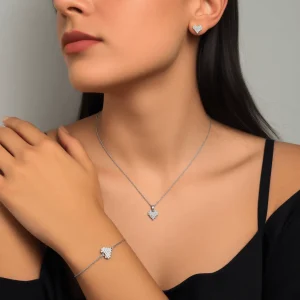 سرویس نقره دخترانه مدل قلب پیکسلی