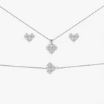 سرویس نقره دخترانه مدل قلب پیکسلی