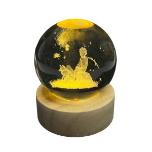 چراغ رومیزی گوی کریستالی طرح شازده کوچولو