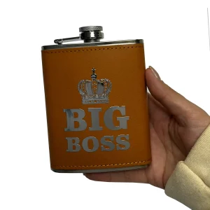 قمقمه جیبی یا هیپ فلاسک چرمی مدل Big boss