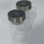 لیوان دمنوش دو جداره پیرکس با درب استیل 400 میلی لیتر