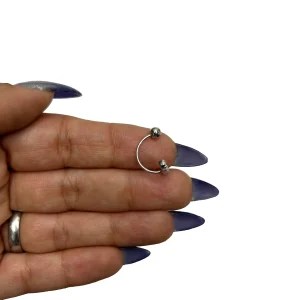 پرسینگ ناف نقره طرح لنگر نگین دار