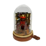 چراغ خواب دکوری مدل کتابخانه حبابی شیشه ای مینیاتوری