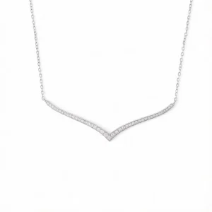 گردنبند نقره 925 اصل مجلسی نگین‌دار