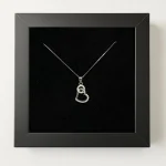 گردنبند نقره دخترانه حلقه و قلب نگین دار