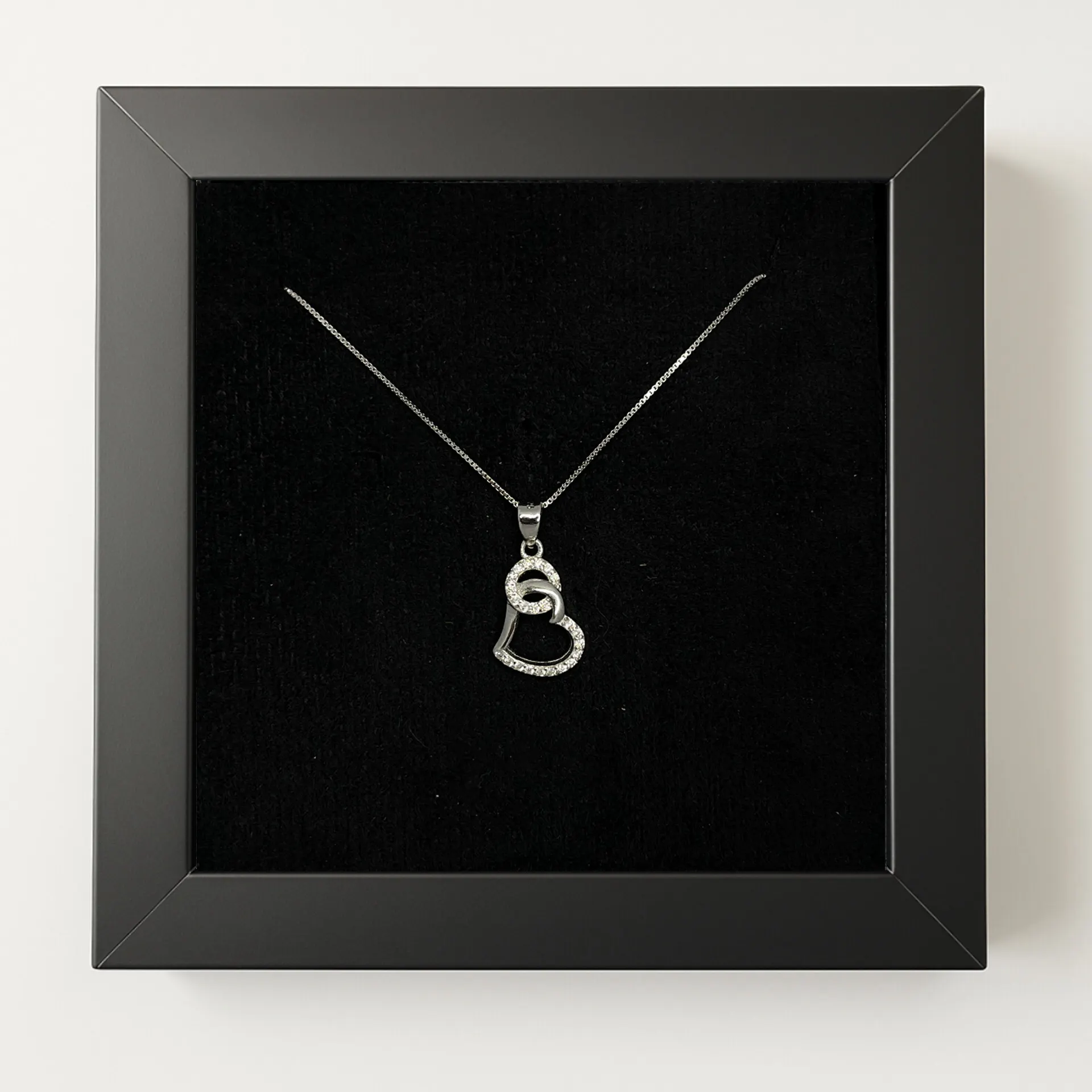 گردنبند نقره دخترانه حلقه و قلب نگین دار (1) گردنبند نقره دخترانه حلقه و قلب نگین دار