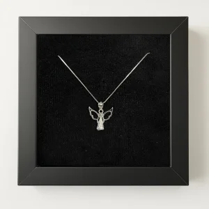 گردنبند نقره دخترانه فرشته نگین دار