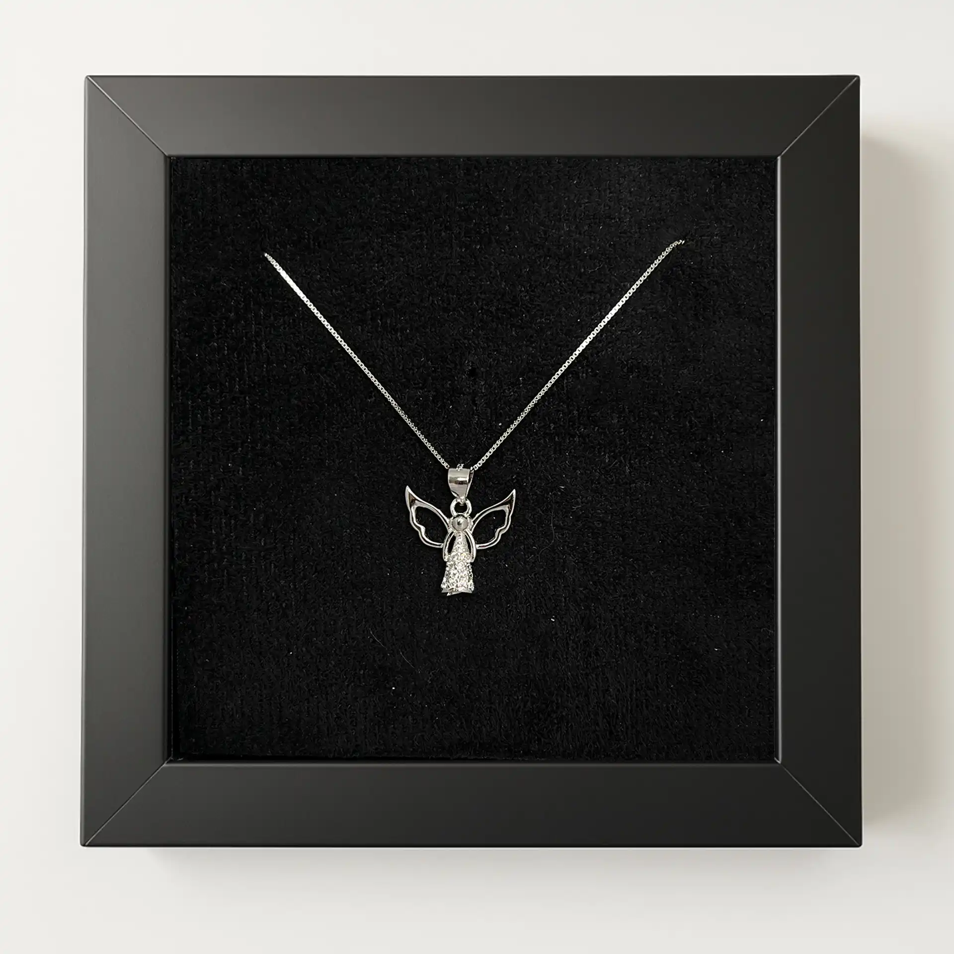 گردنبند نقره دخترانه فرشته نگین دار (1) گردنبند نقره دخترانه فرشته نگین دار